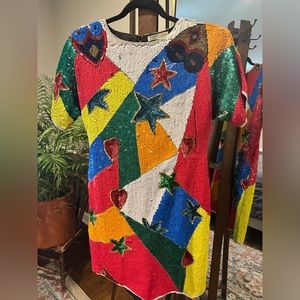 Rare Vintage Geometric Sequin Dress